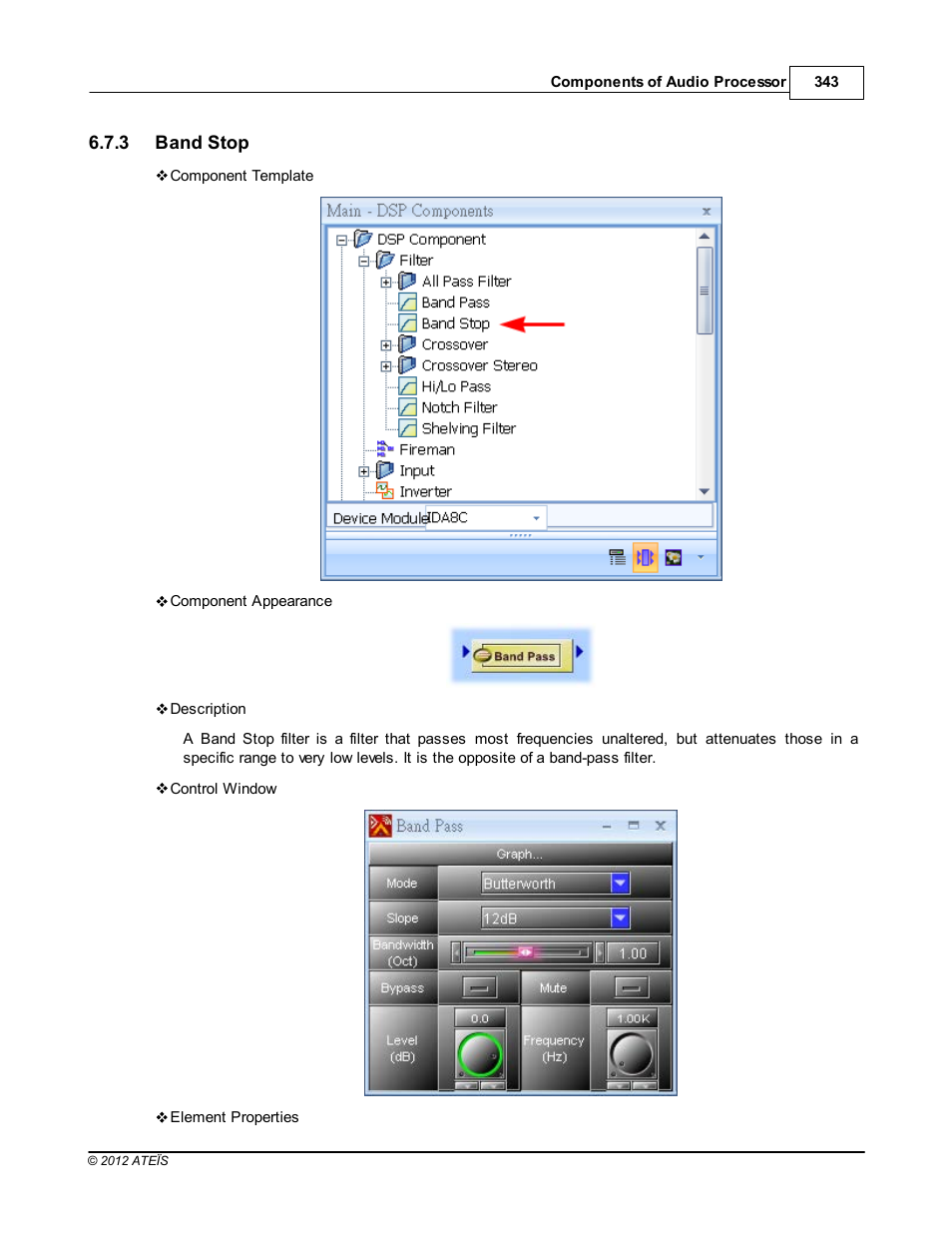 Band stop | ATEIS IDA8C User Manual | Page 343 / 446