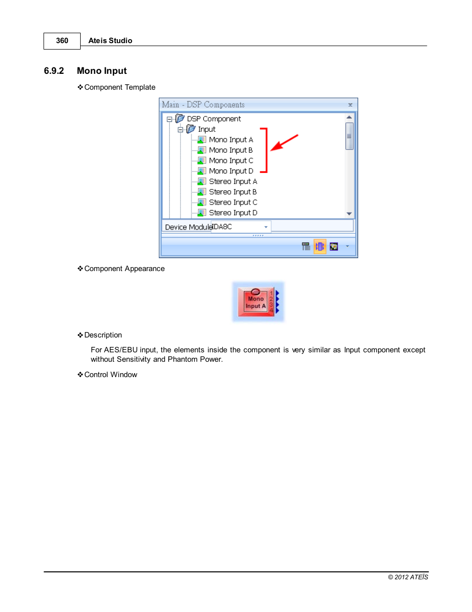 Mono input | ATEIS IDA8C User Manual | Page 360 / 446