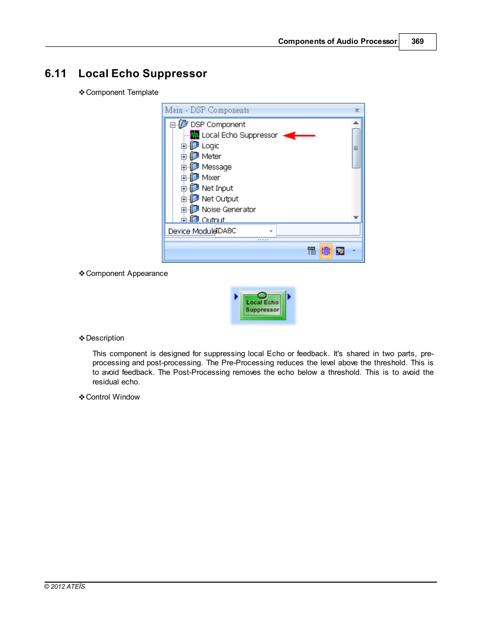 Local echo suppressor, 11 local echo suppressor | ATEIS IDA8C User Manual | Page 369 / 446