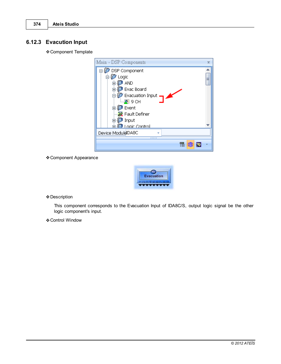 Evacution input | ATEIS IDA8C User Manual | Page 374 / 446