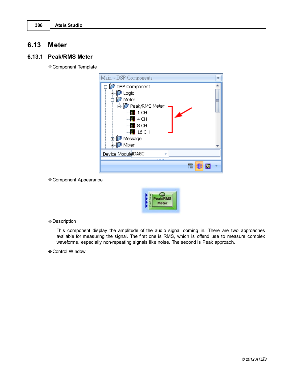 Meter, Peak/rms meter, 13 meter | ATEIS IDA8C User Manual | Page 388 / 446