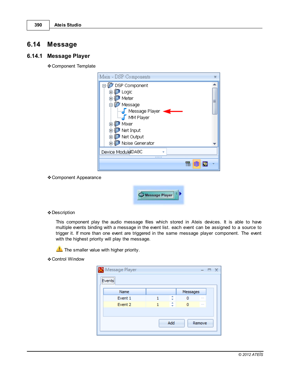 Message, Message player, 14 message | ATEIS IDA8C User Manual | Page 390 / 446