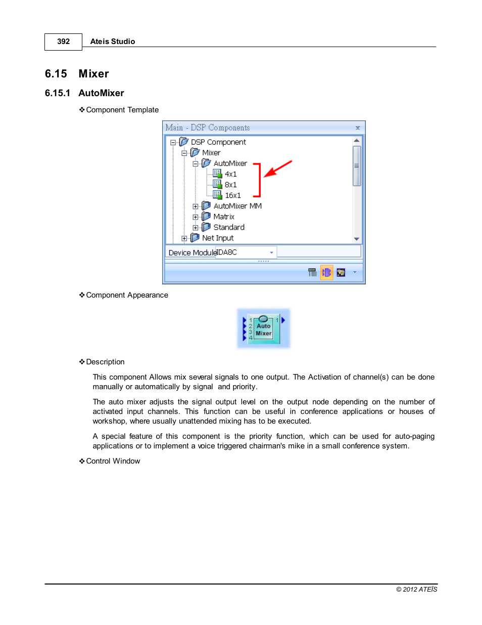 Mixer, Automixer, 15 mixer | ATEIS IDA8C User Manual | Page 392 / 446