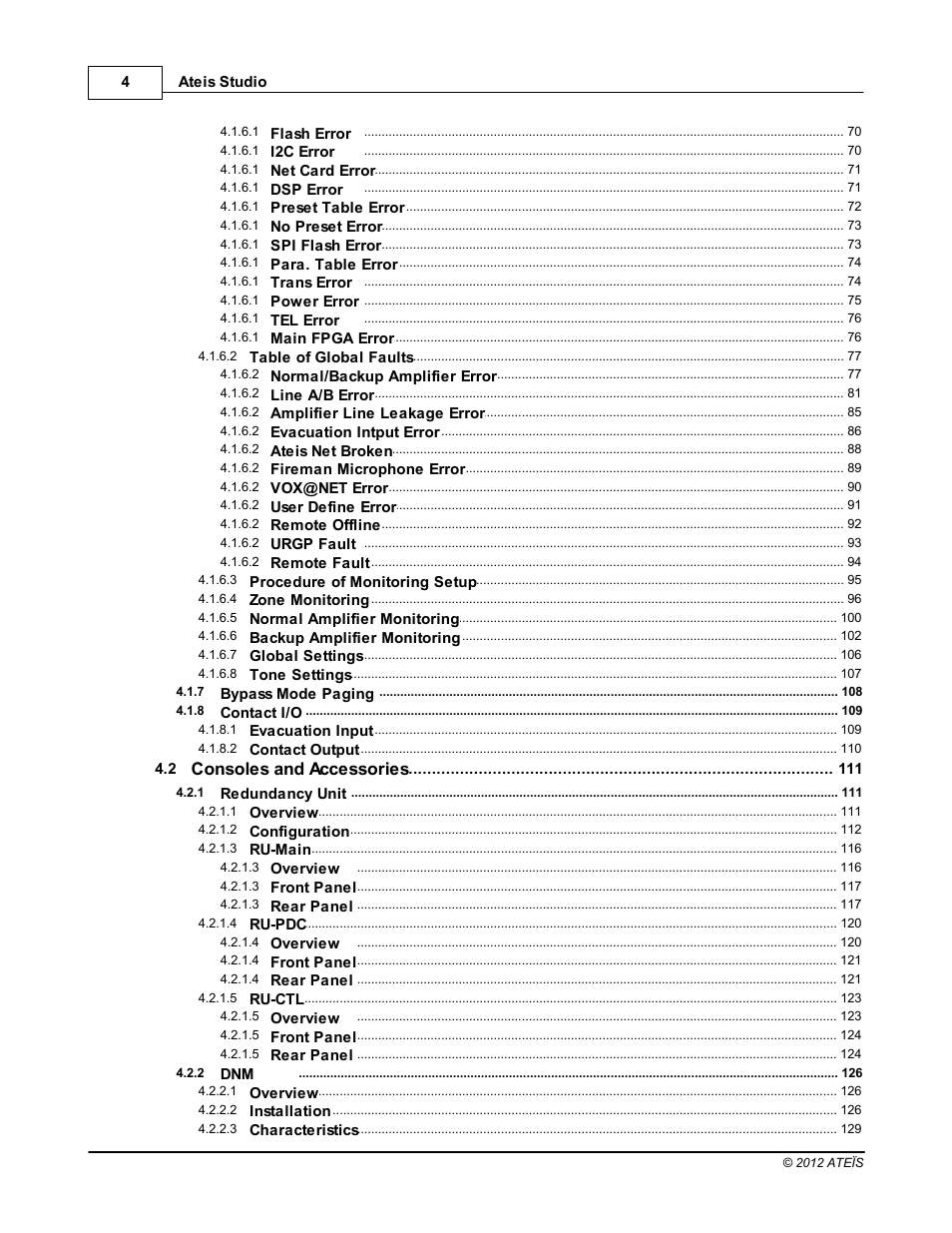 Consoles and accessories | ATEIS IDA8C User Manual | Page 4 / 446