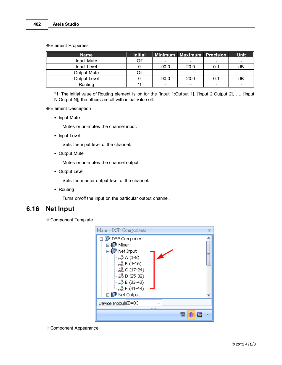 Net input, 16 net input | ATEIS IDA8C User Manual | Page 402 / 446