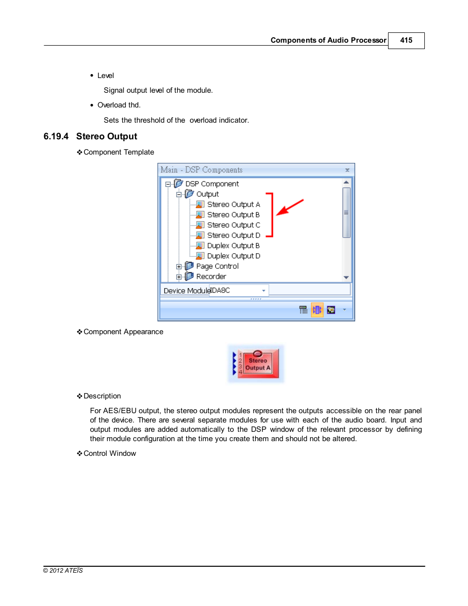 Stereo output | ATEIS IDA8C User Manual | Page 415 / 446