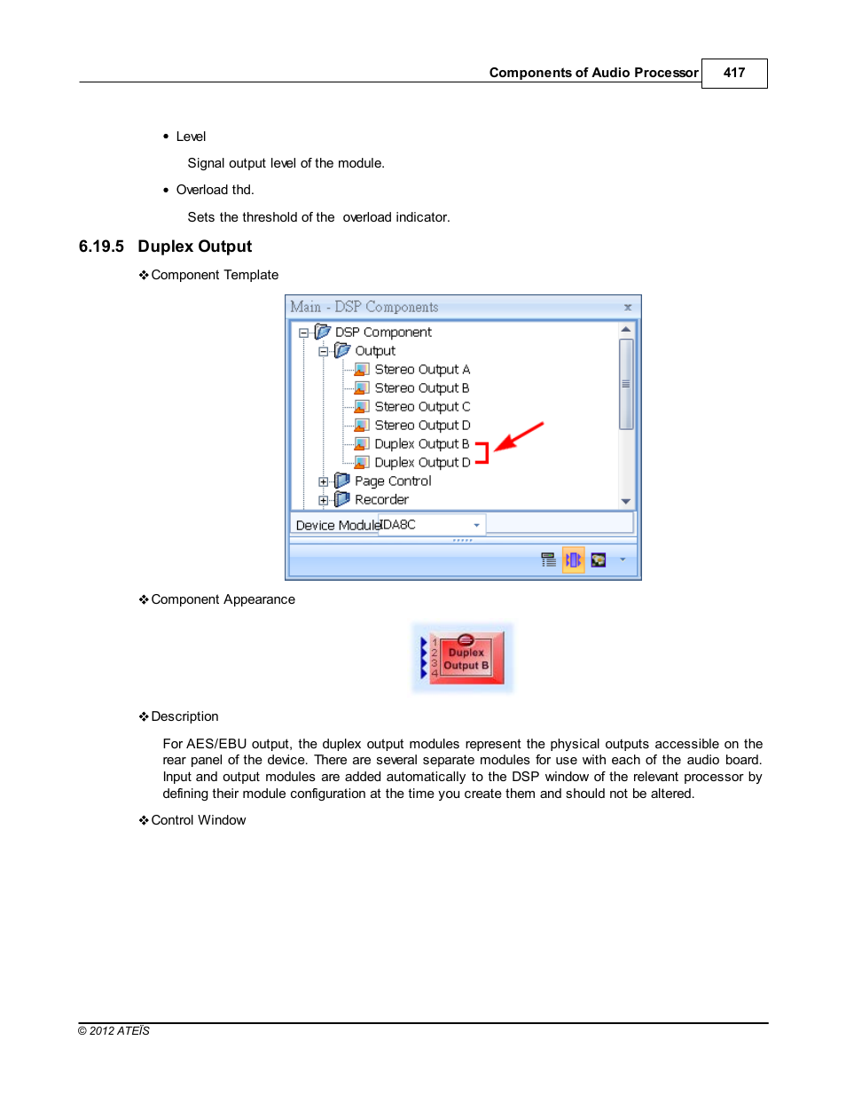 Duplex output | ATEIS IDA8C User Manual | Page 417 / 446