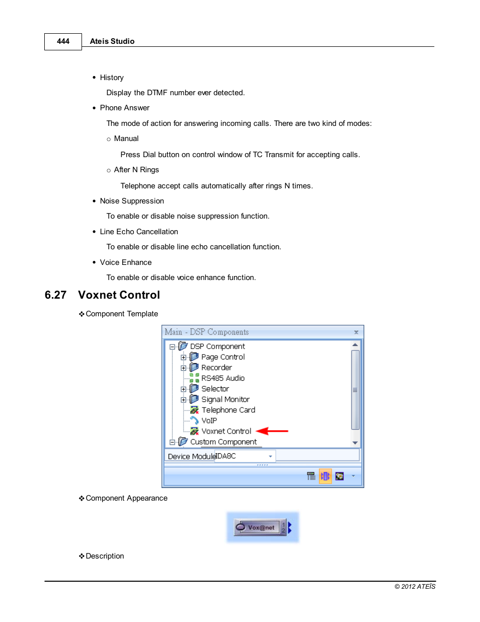 Voxnet control, 27 voxnet control | ATEIS IDA8C User Manual | Page 444 / 446