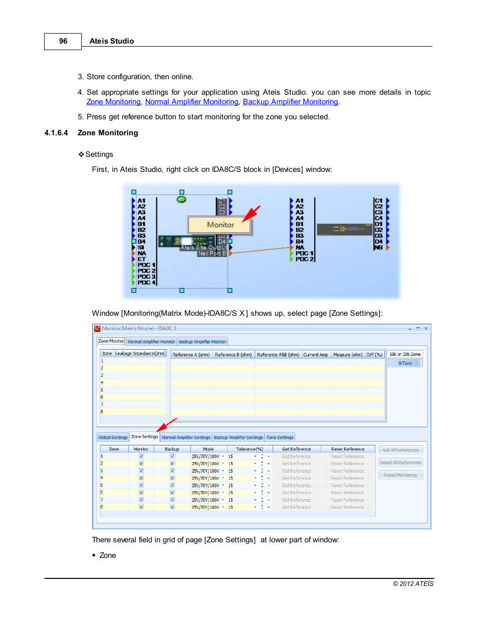 Zone monitoring | ATEIS IDA8C User Manual | Page 96 / 446