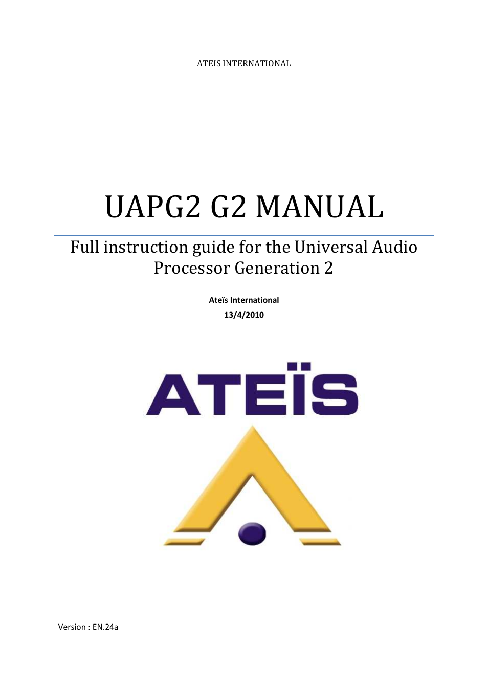 ATEIS UAPg2 User Manual | 224 pages