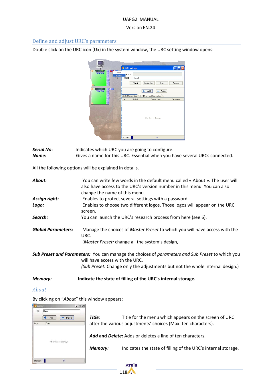 ATEIS UAPg2 User Manual | Page 118 / 224