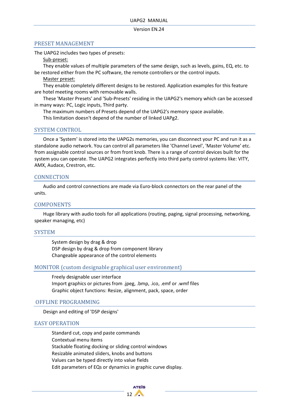 ATEIS UAPg2 User Manual | Page 12 / 224