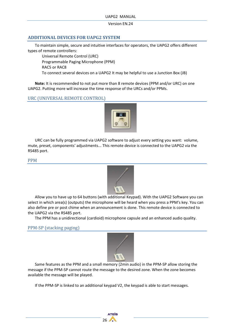 ATEIS UAPg2 User Manual | Page 26 / 224