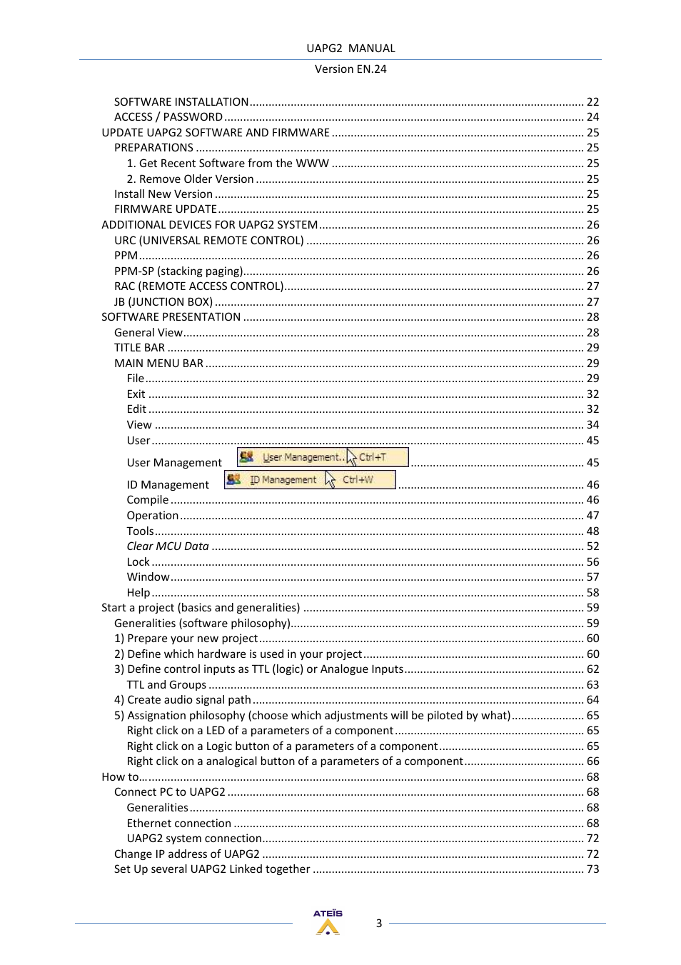 ATEIS UAPg2 User Manual | Page 3 / 224