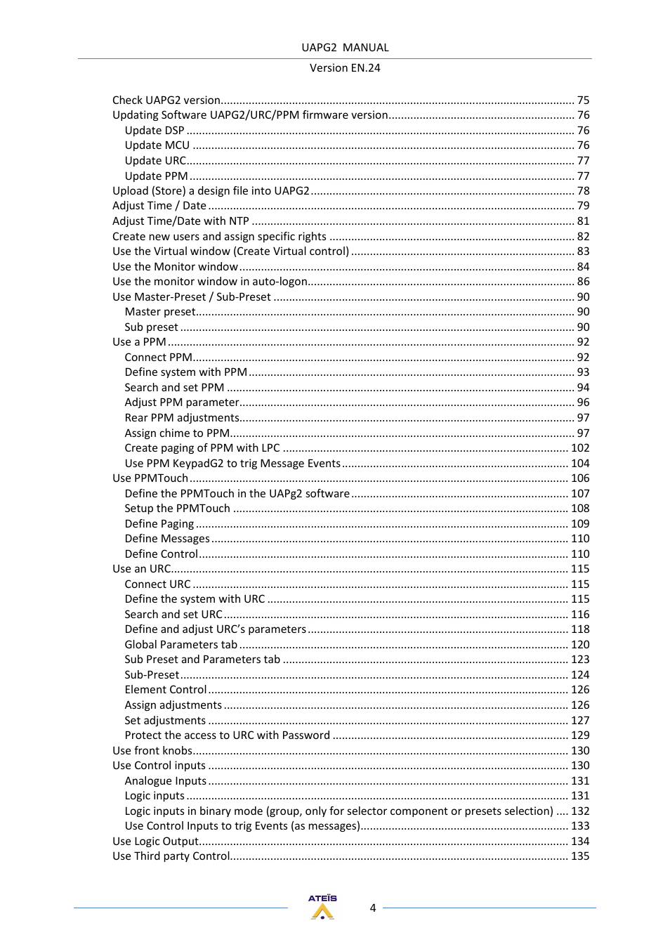 ATEIS UAPg2 User Manual | Page 4 / 224