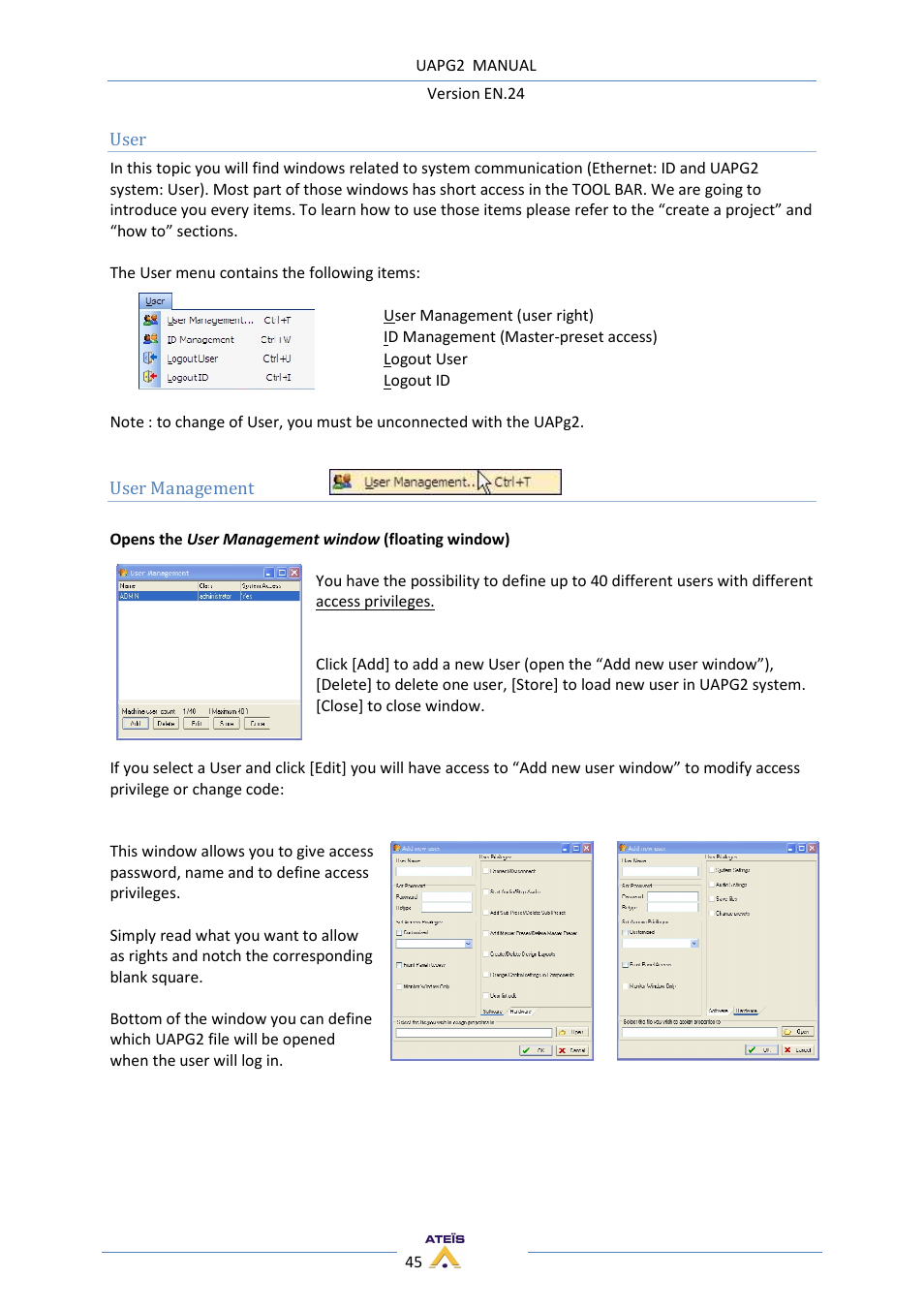 ATEIS UAPg2 User Manual | Page 45 / 224