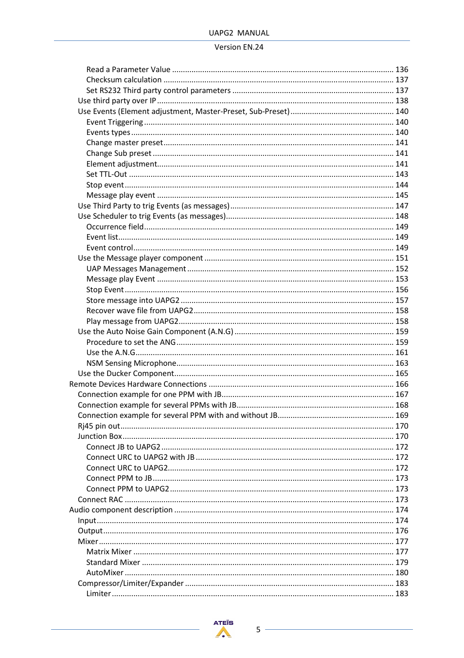 ATEIS UAPg2 User Manual | Page 5 / 224