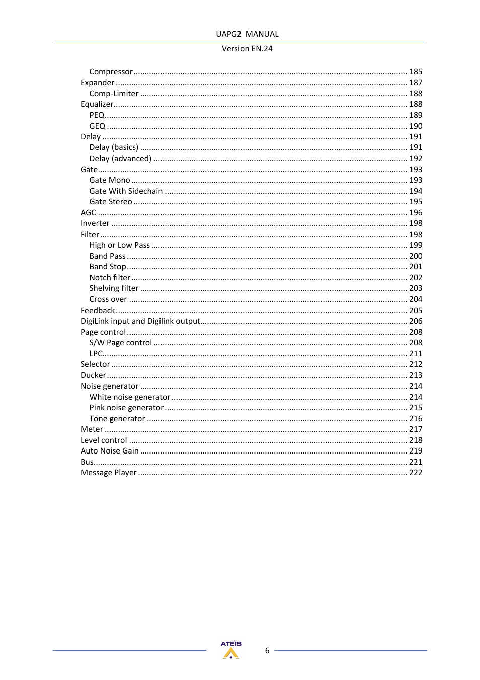 ATEIS UAPg2 User Manual | Page 6 / 224