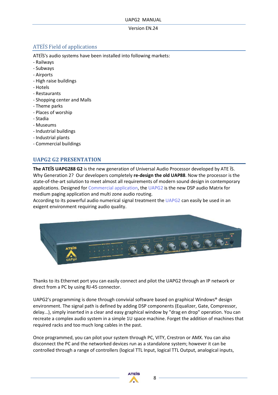 ATEIS UAPg2 User Manual | Page 8 / 224