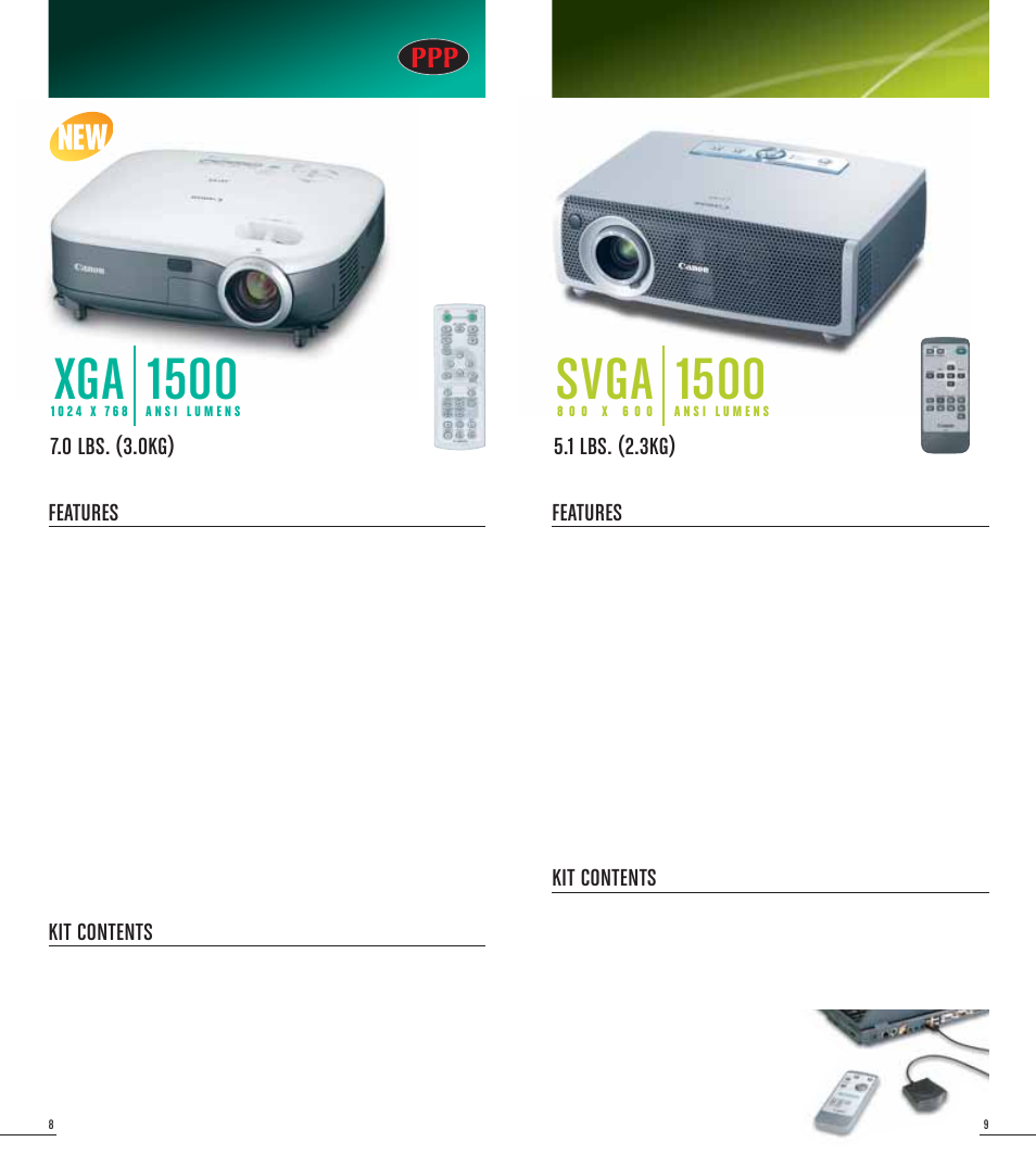 Svga, Lv-x5 lv-s4 | Canon LV-7565 User Manual | Page 5 / 6