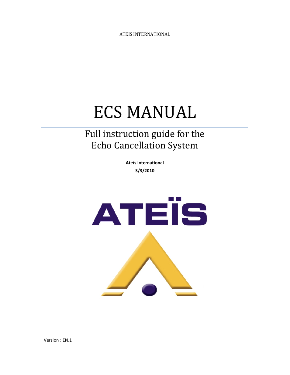 ATEIS ECS User Manual | 60 pages