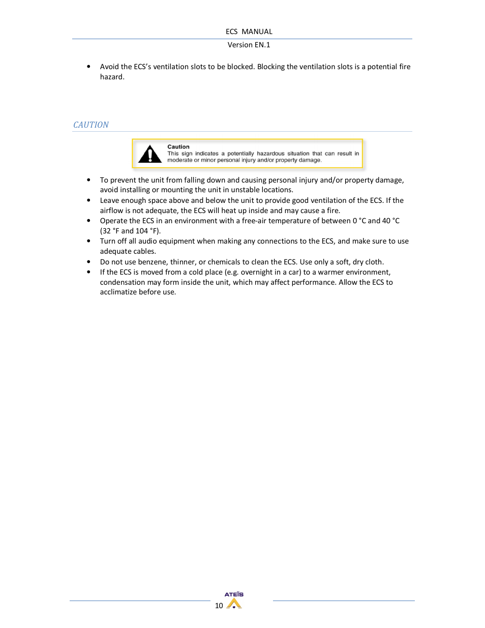 ATEIS ECS User Manual | Page 10 / 60