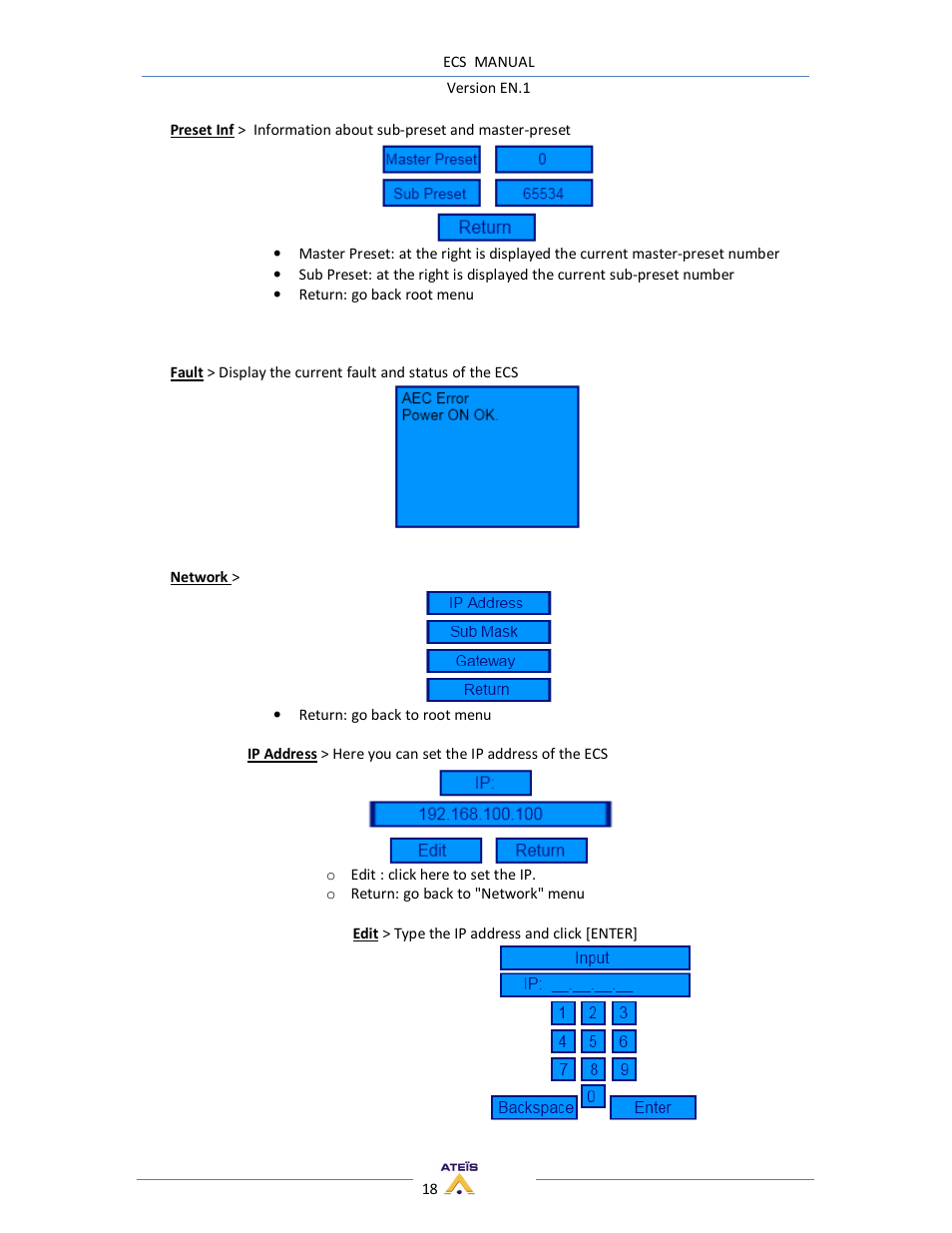 ATEIS ECS User Manual | Page 18 / 60