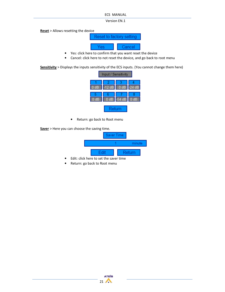 ATEIS ECS User Manual | Page 21 / 60