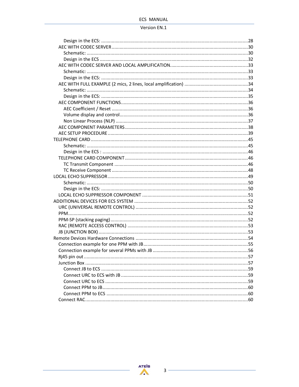 ATEIS ECS User Manual | Page 3 / 60