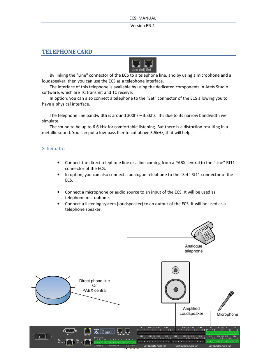 Telephone card | ATEIS ECS User Manual | Page 45 / 60