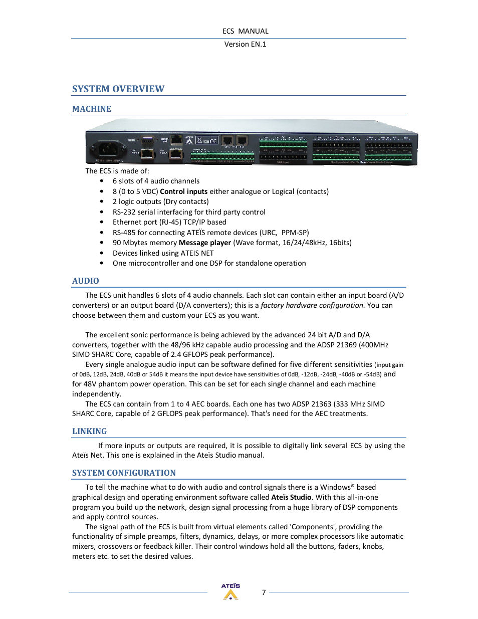 System overview | ATEIS ECS User Manual | Page 7 / 60