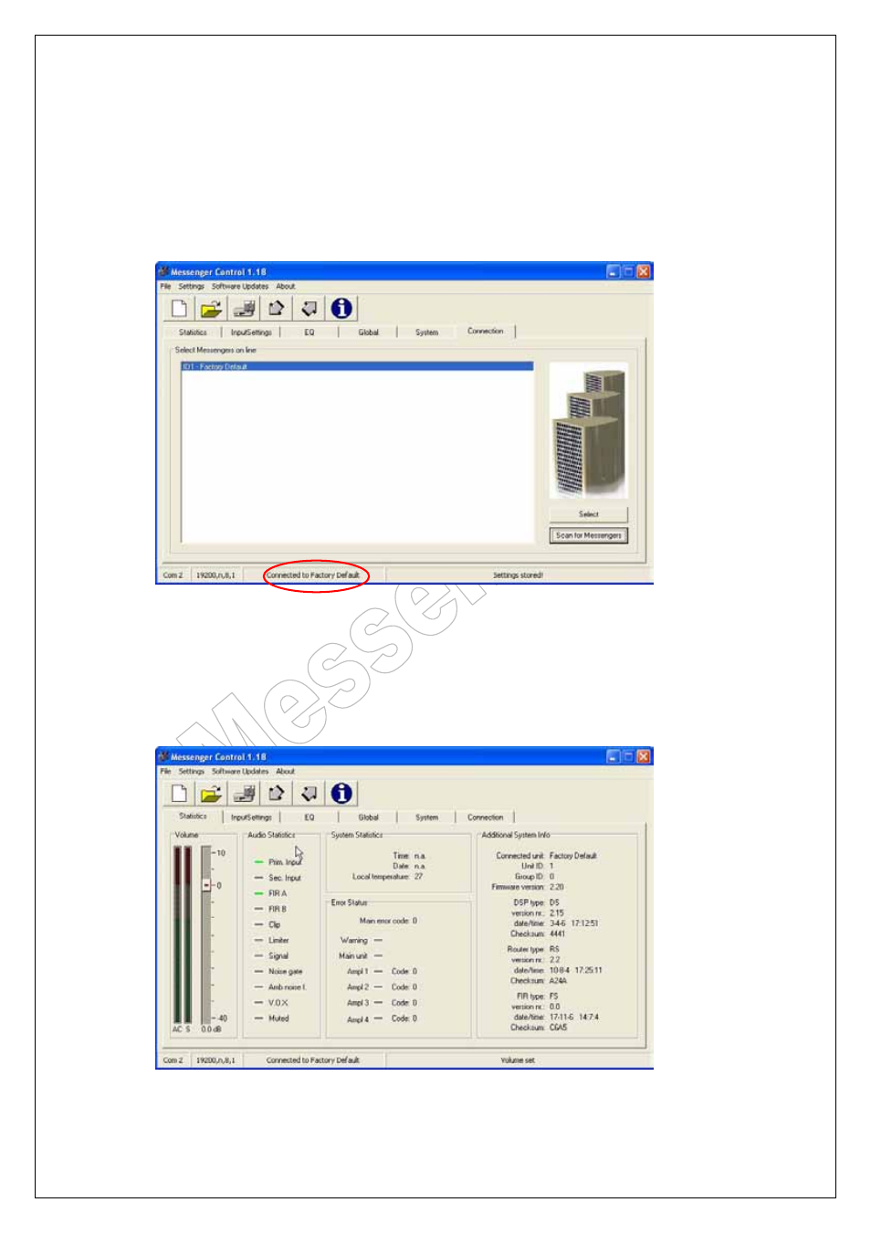 The program tabs and standard settings, Statistics tab, Tatistics tab | Messenger operating manual | ATEIS Messenger Series User Manual | Page 12 / 38