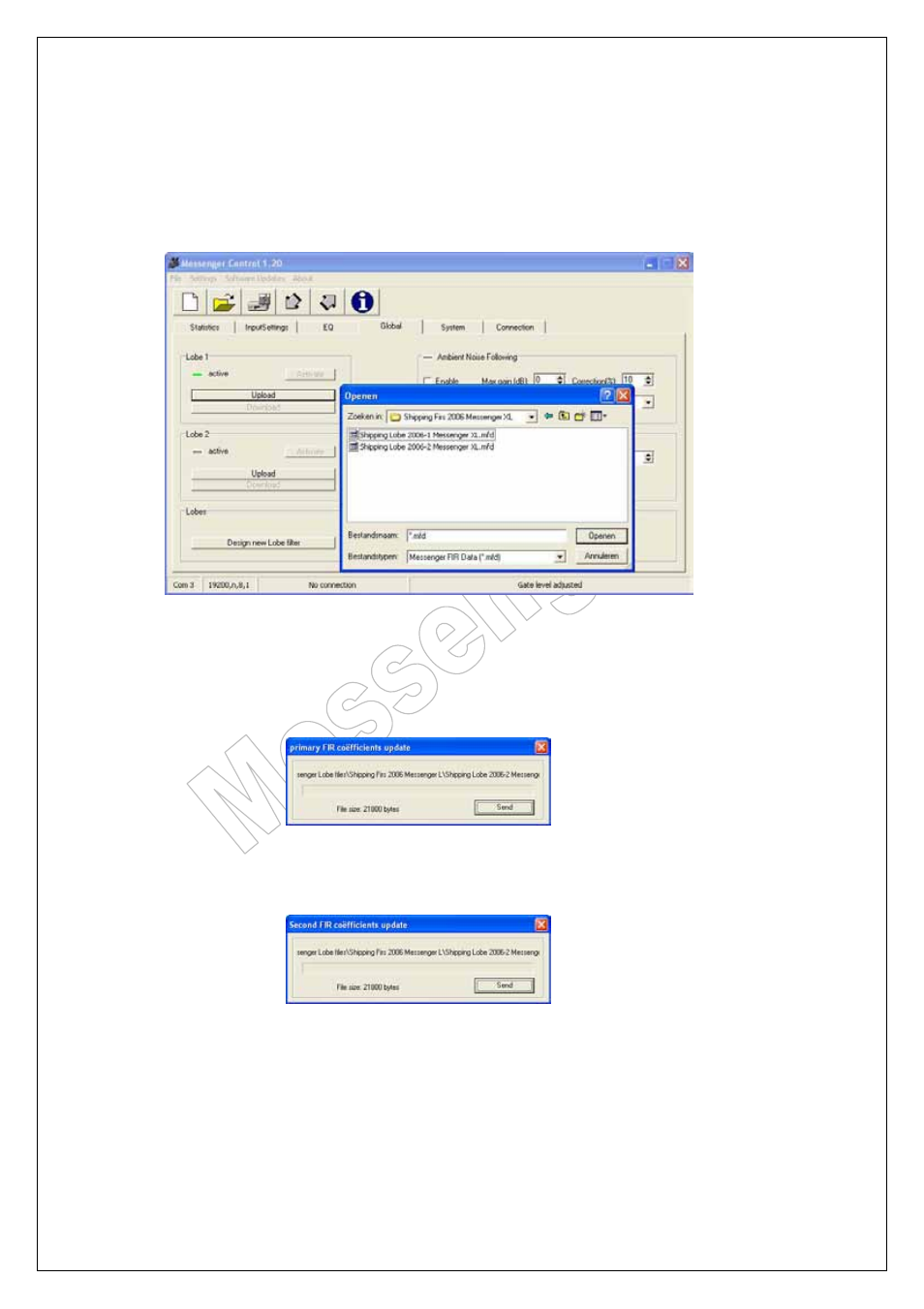 The upload of a lobe (fir-file), Messenger operating manual | ATEIS Messenger Series User Manual | Page 18 / 38