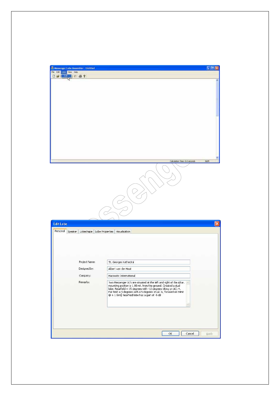How to start with the lobe-assembler software, Personalising of your project file, Ow to start with the | Assembler software, Ersonalising of your project file, Messenger operating manual | ATEIS Messenger Series User Manual | Page 27 / 38
