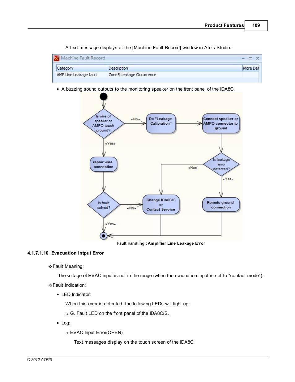 Evacuation intput error, Evac input error | ATEIS IDA8 User Manual | Page 109 / 582