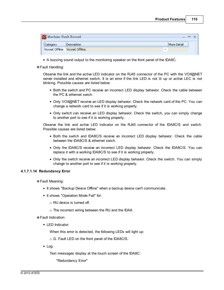 Redundancy error | ATEIS IDA8 User Manual | Page 115 / 582