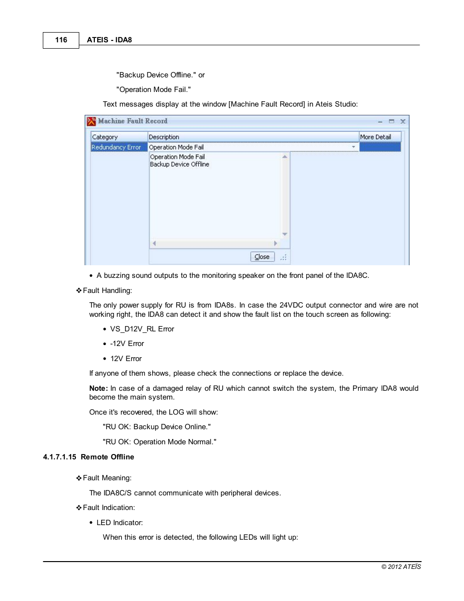 Remote offline | ATEIS IDA8 User Manual | Page 116 / 582