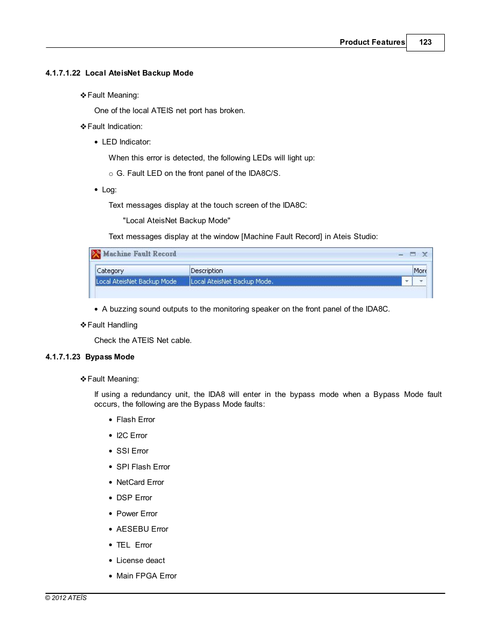 Local ateisnet backup mode, Bypass mode | ATEIS IDA8 User Manual | Page 123 / 582