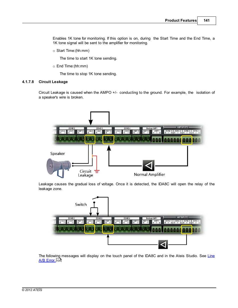 Circuit leakage | ATEIS IDA8 User Manual | Page 141 / 582