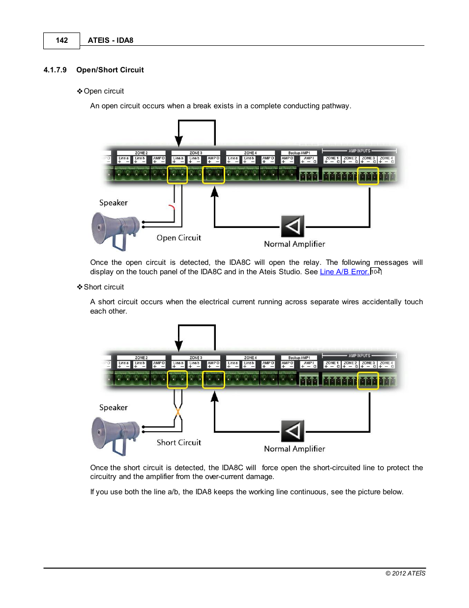 Open/short circuit | ATEIS IDA8 User Manual | Page 142 / 582