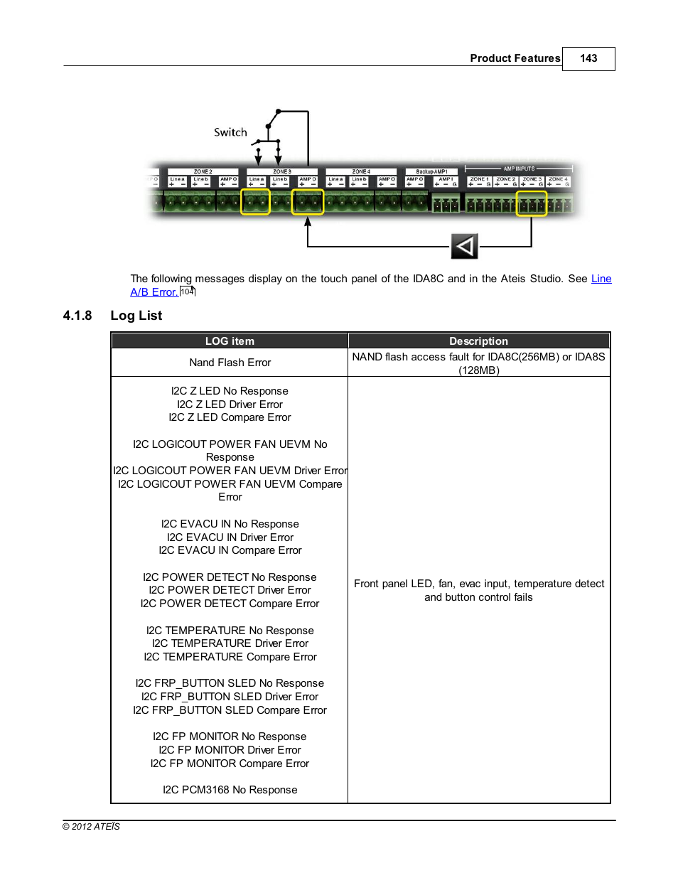 Log list | ATEIS IDA8 User Manual | Page 143 / 582