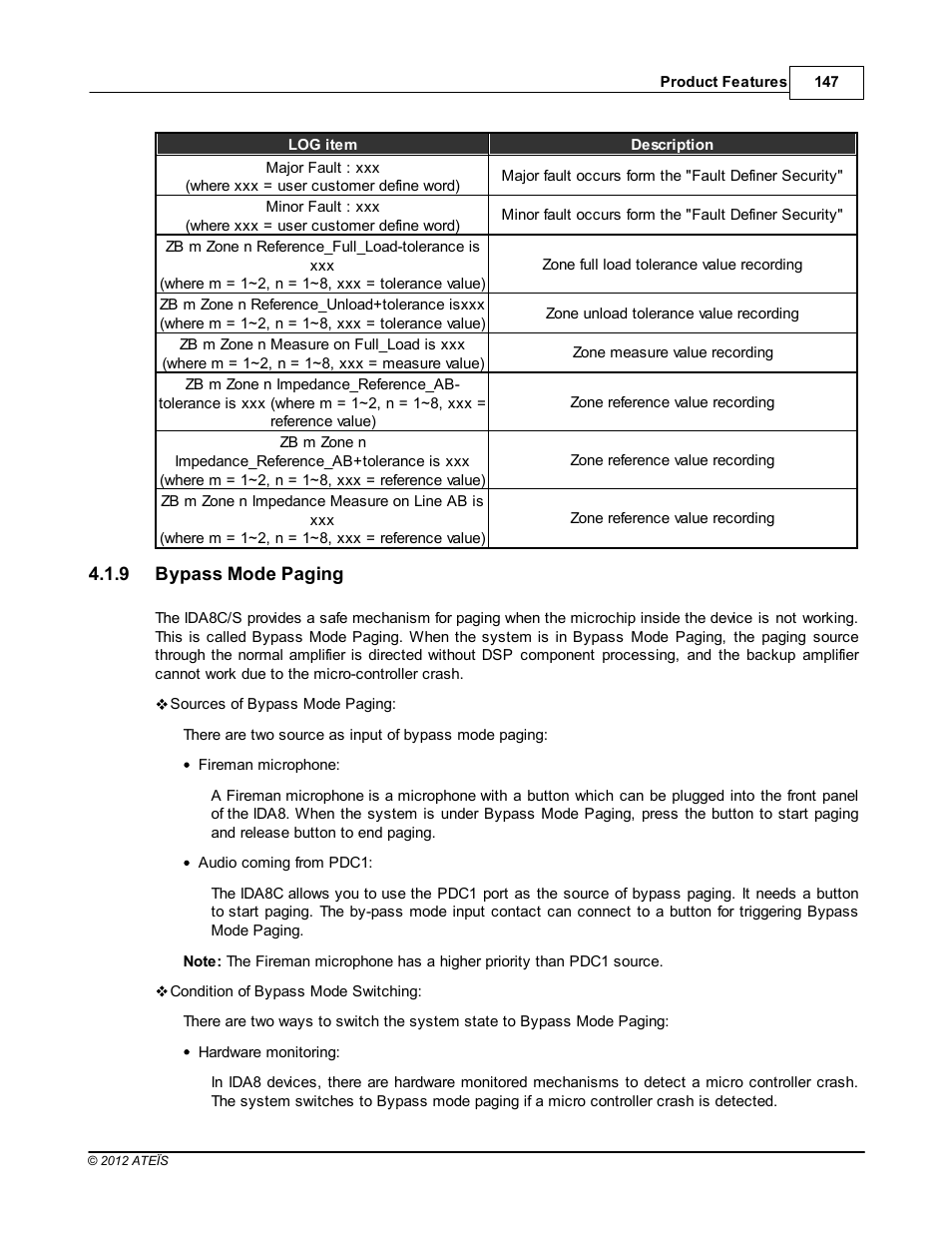 Bypass mode paging | ATEIS IDA8 User Manual | Page 147 / 582