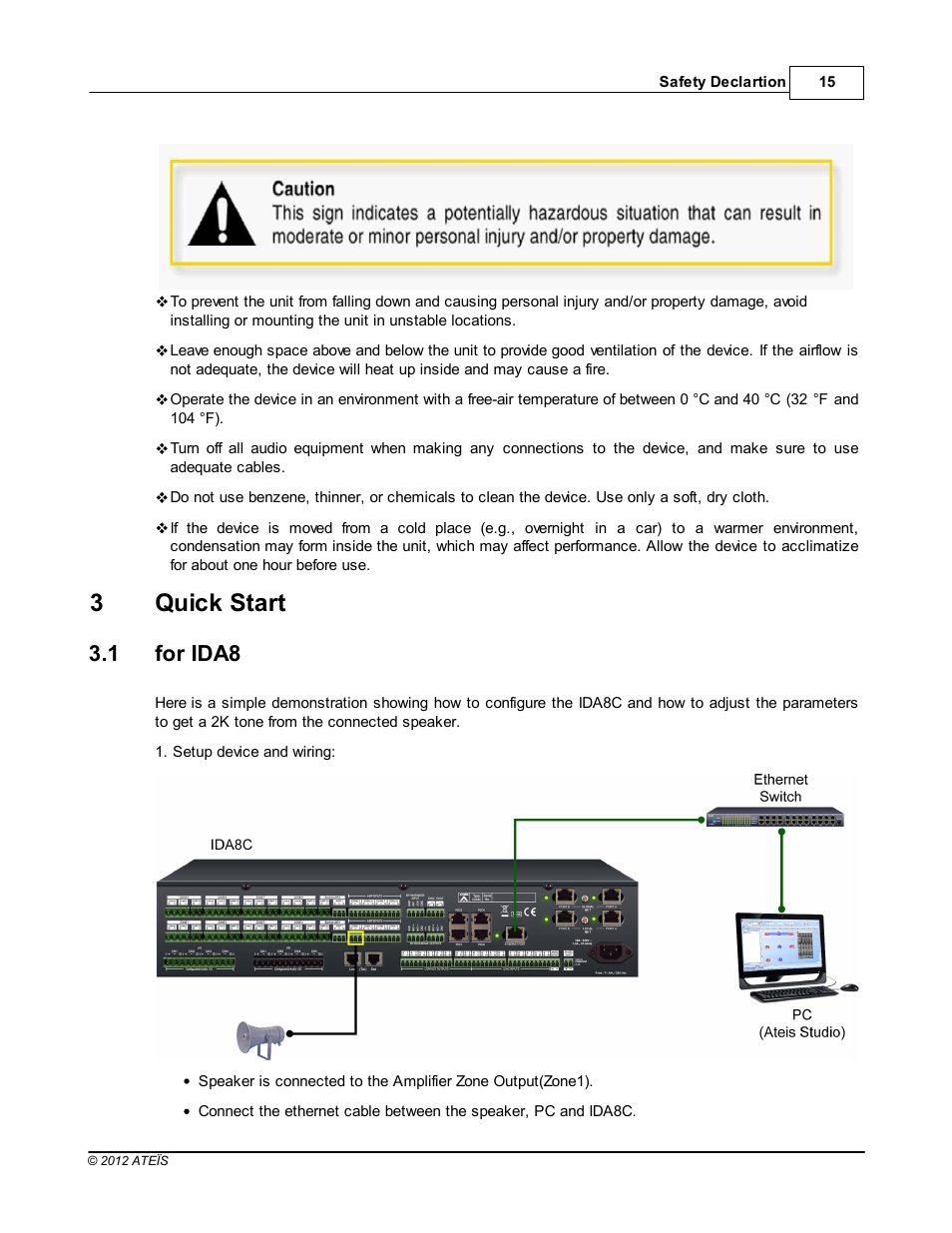 Quick start, For ida8, 3quick start | 1 for ida8 | ATEIS IDA8 User Manual | Page 15 / 582