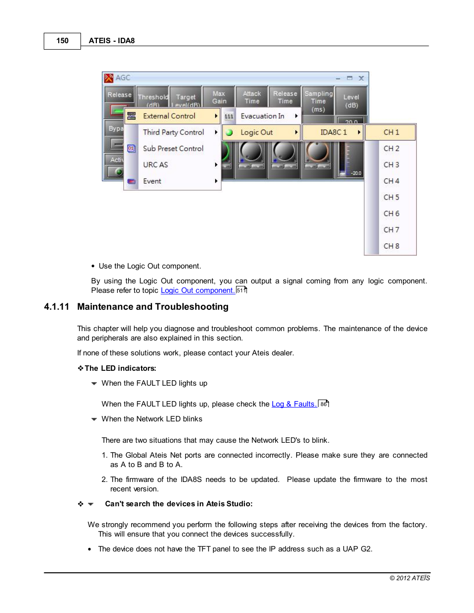 Maintenance and troubleshooting | ATEIS IDA8 User Manual | Page 150 / 582