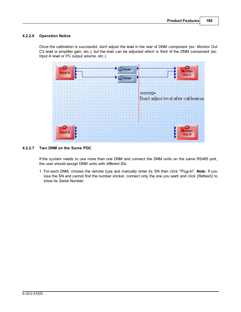 Operation notice, Two dnm on the same pdc | ATEIS IDA8 User Manual | Page 189 / 582