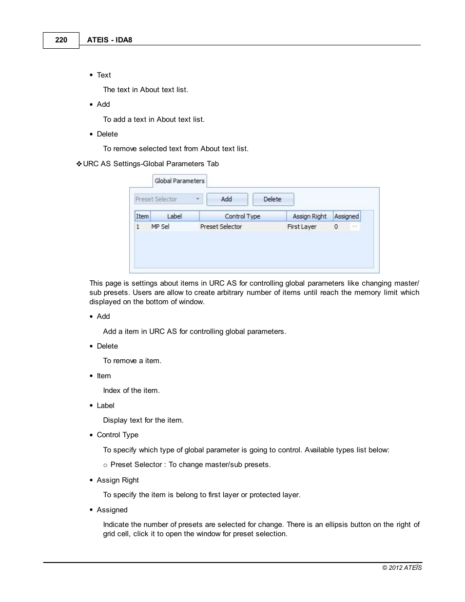 ATEIS IDA8 User Manual | Page 220 / 582