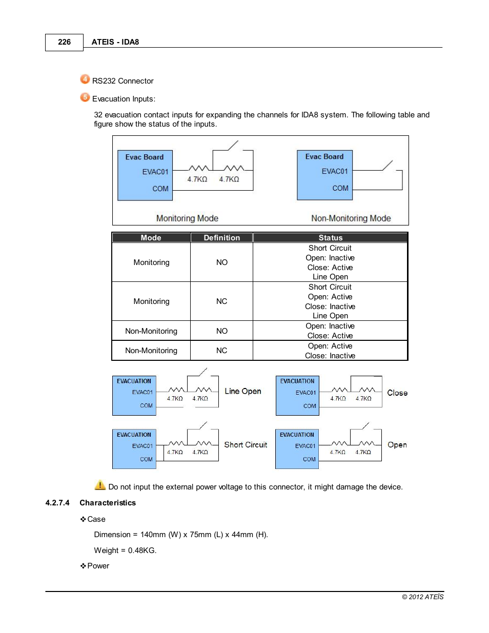 Characteristics | ATEIS IDA8 User Manual | Page 226 / 582