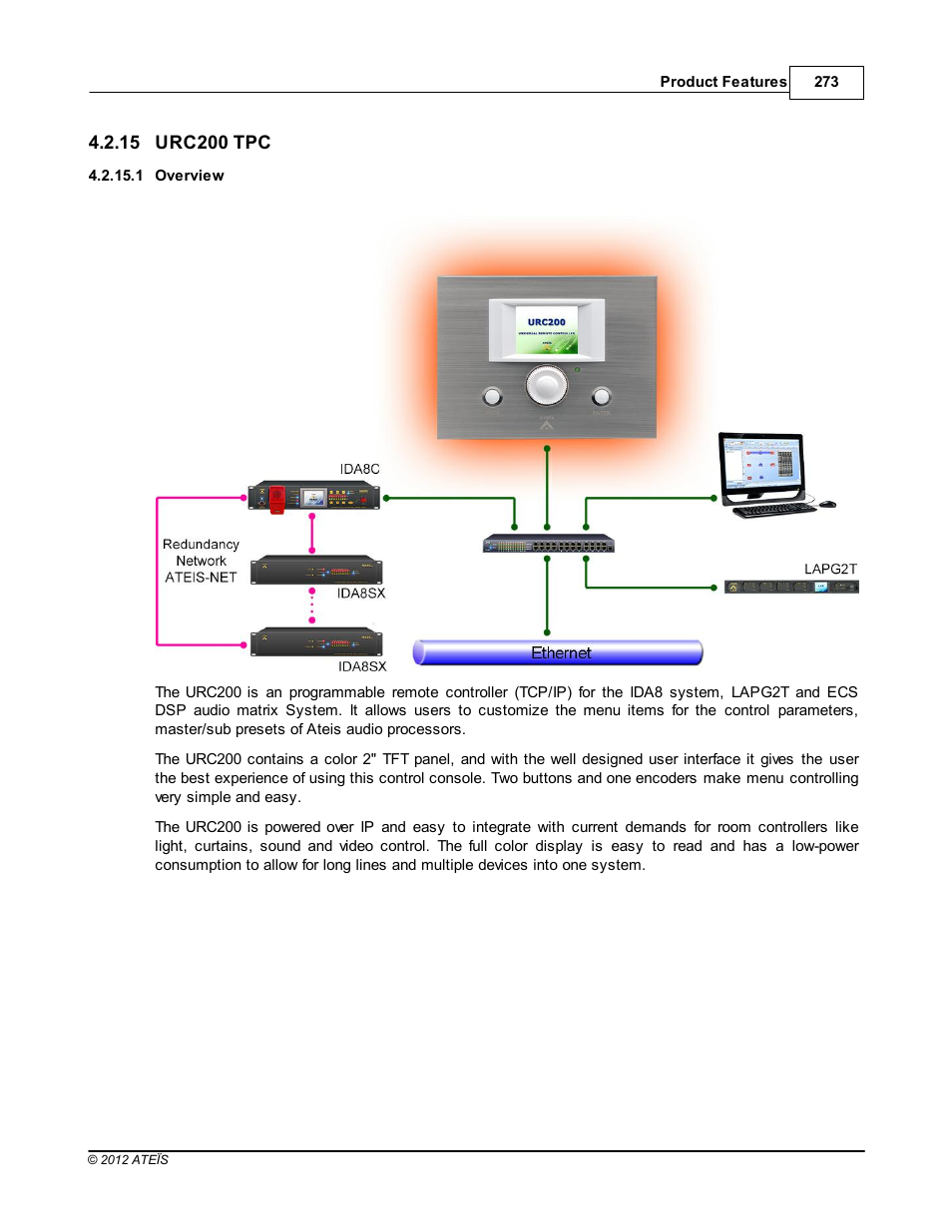 Urc200 tpc, Overview | ATEIS IDA8 User Manual | Page 273 / 582