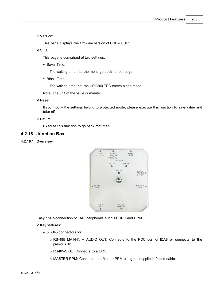 Junction box, Overview | ATEIS IDA8 User Manual | Page 285 / 582