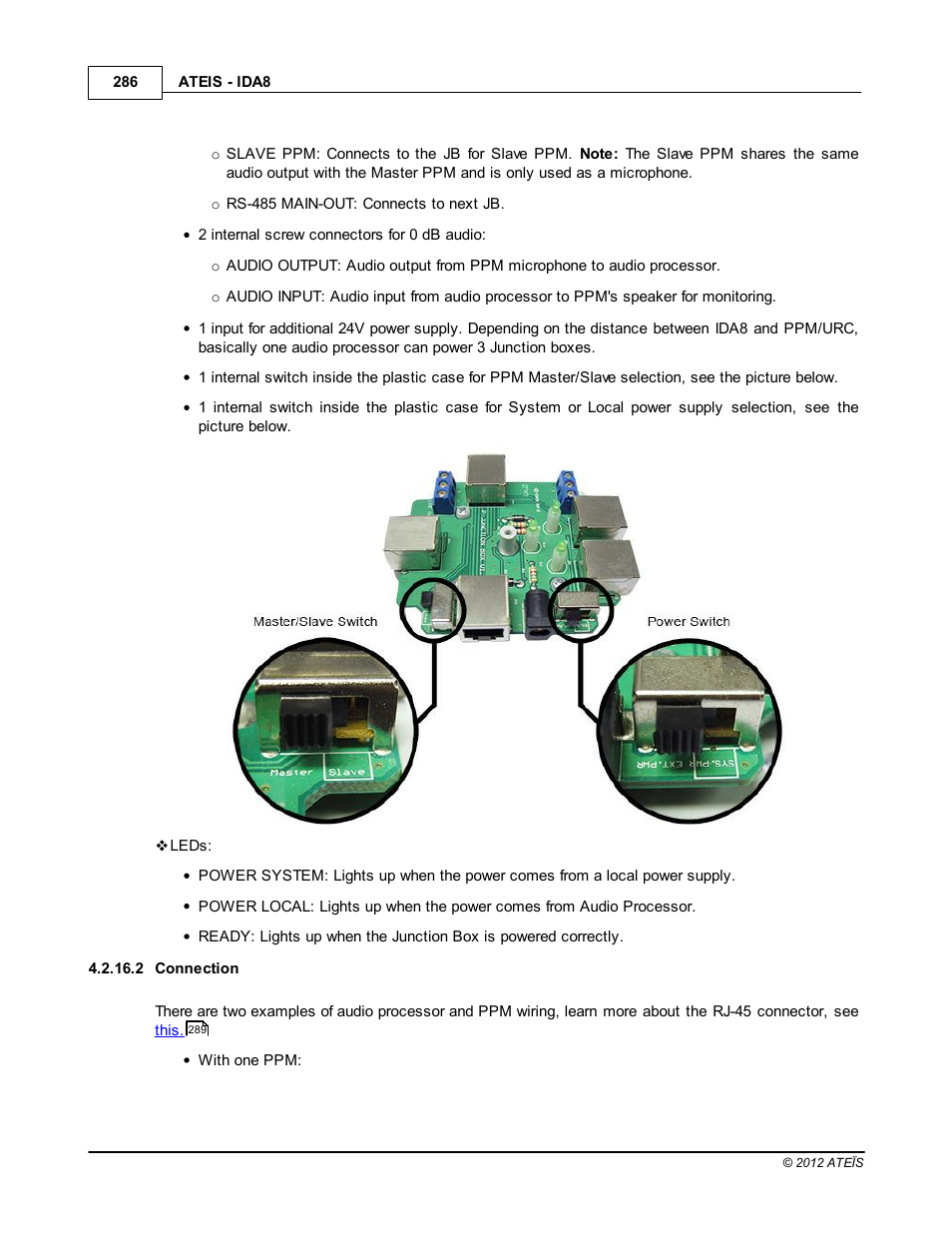 Connection | ATEIS IDA8 User Manual | Page 286 / 582